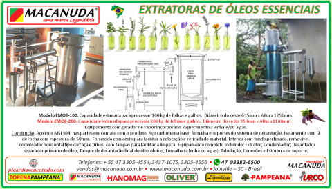 DESTILADOR DE ÓLEOS ESSENCIAIS
