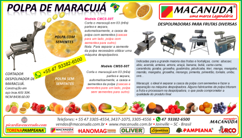 PLANTADOR DE MARACUJÁ A MACANUDA FABRICA DESPOLPADORAS