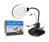 Lupa De Mesa 6 Em 1 2,5x6d 4x12d Knup Kp-aa021 Estação Traba