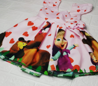 Vestido Rodadoo Personagem Masha E O Urso Infantil Veste 1 E